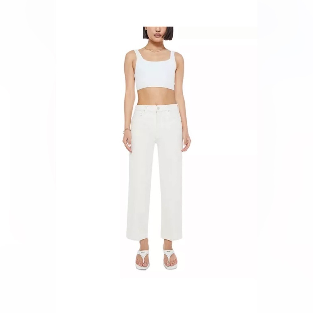 NWT MOTHER The Rambler Zip Ankle Jeans in Cream Puff